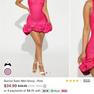 Sienna Satin Mini Dress - Pink